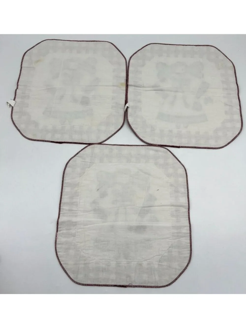 Lot Of 3 Angel Christmas Decorative Quilted Placemats Holiday Table Decor Red
